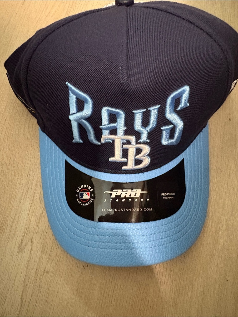Pro Standard Tampa Bay Rays MLB Pro Pinch Snapback Hat NWT Blue Faux Leather